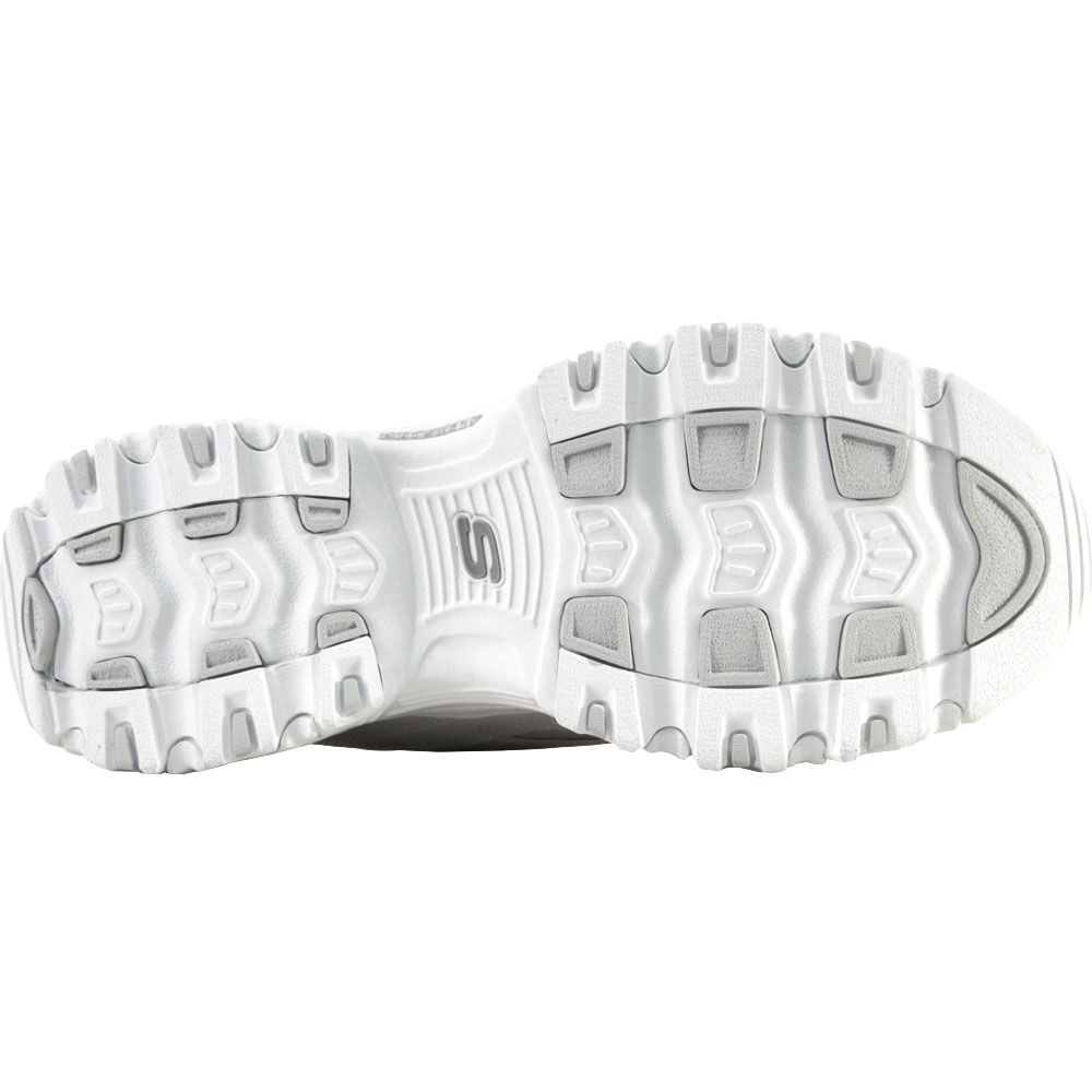 Skechers Dlites Fresh Start Lifestyle Shoes - Womens White Silver Sole View