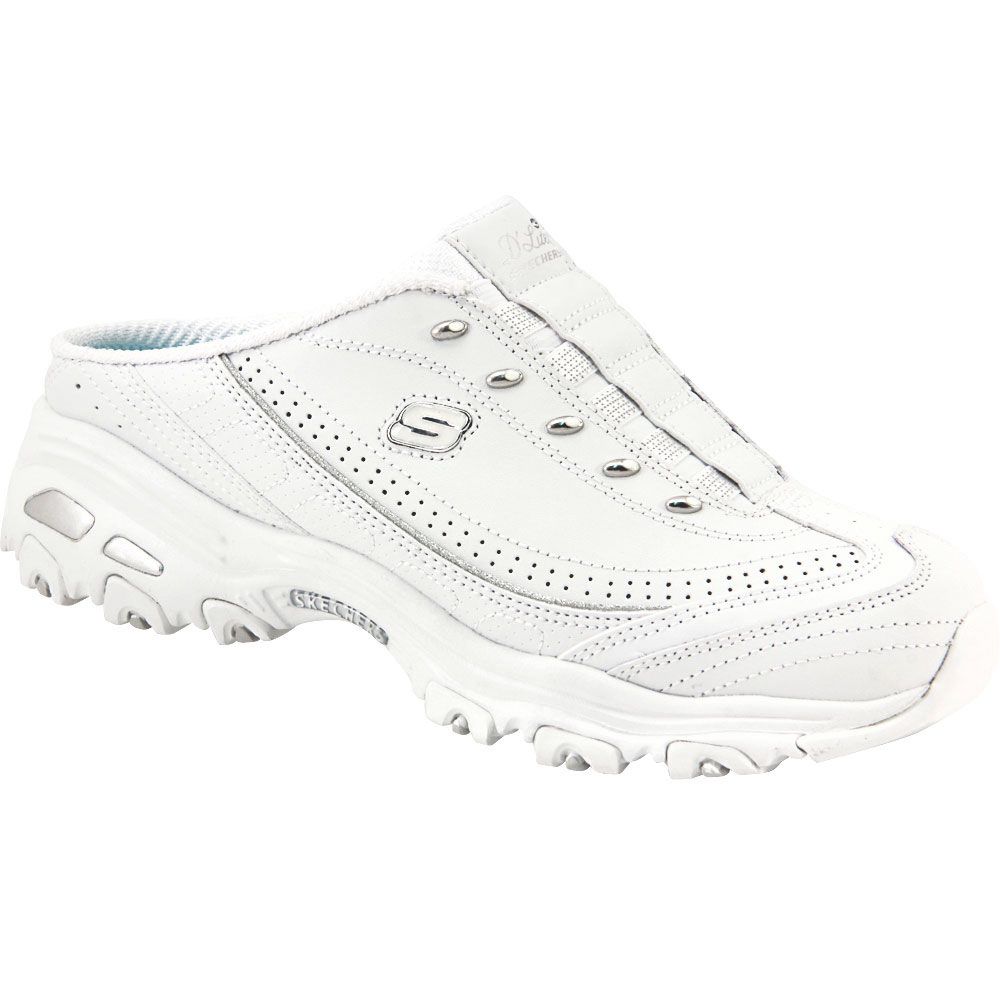 Skechers Dlites Bright Sky Running Shoes - Womens White Silver