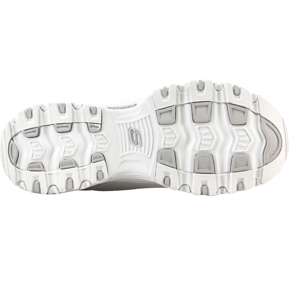 Skechers Dlites Bright Sky Running Shoes - Womens White Silver Sole View