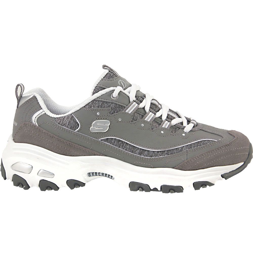Skechers Dlites Me Time Lifestyle Shoes - Womens Gray White Side View