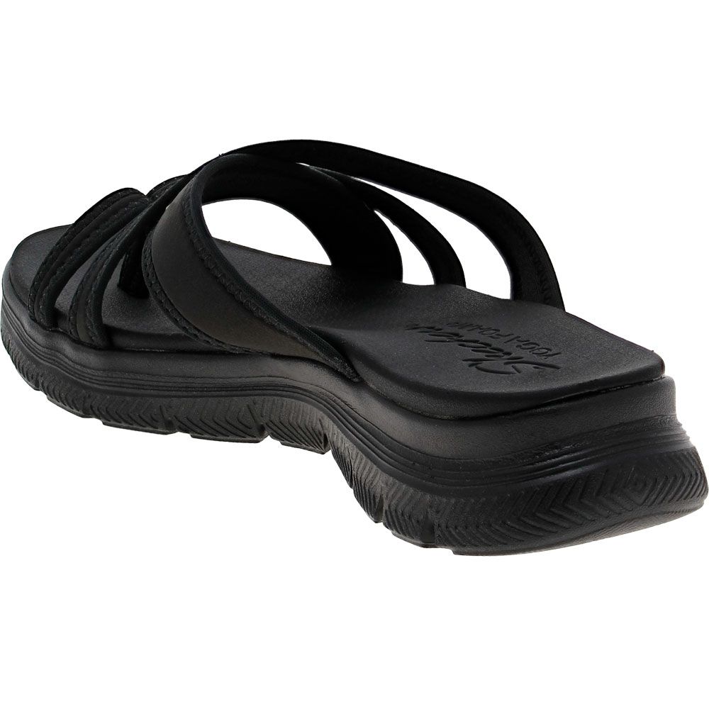 Skechers Flex Appeal 4 Start Up Sandals - Womens Black Back View