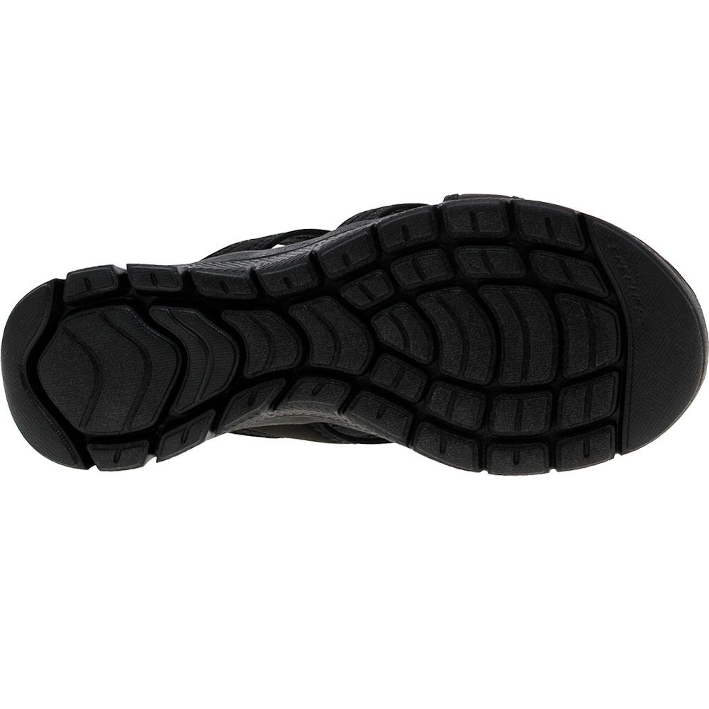 Skechers Flex Appeal 4 Start Up Sandals - Womens Black Sole View