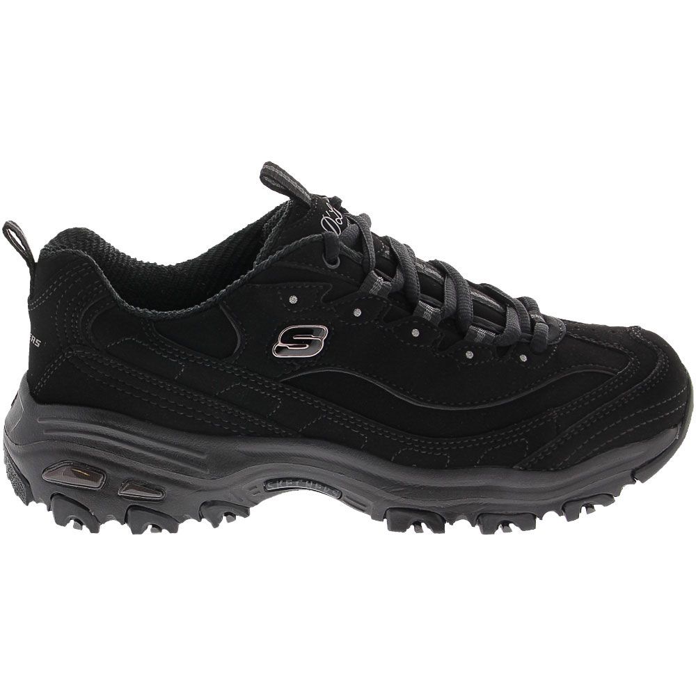 Skechers Dlites Play On Lifestyle Shoes - Womens Black Side View