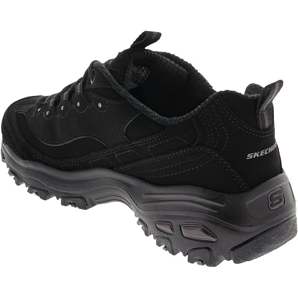 Skechers Dlites Play On Lifestyle Shoes - Womens Black Back View
