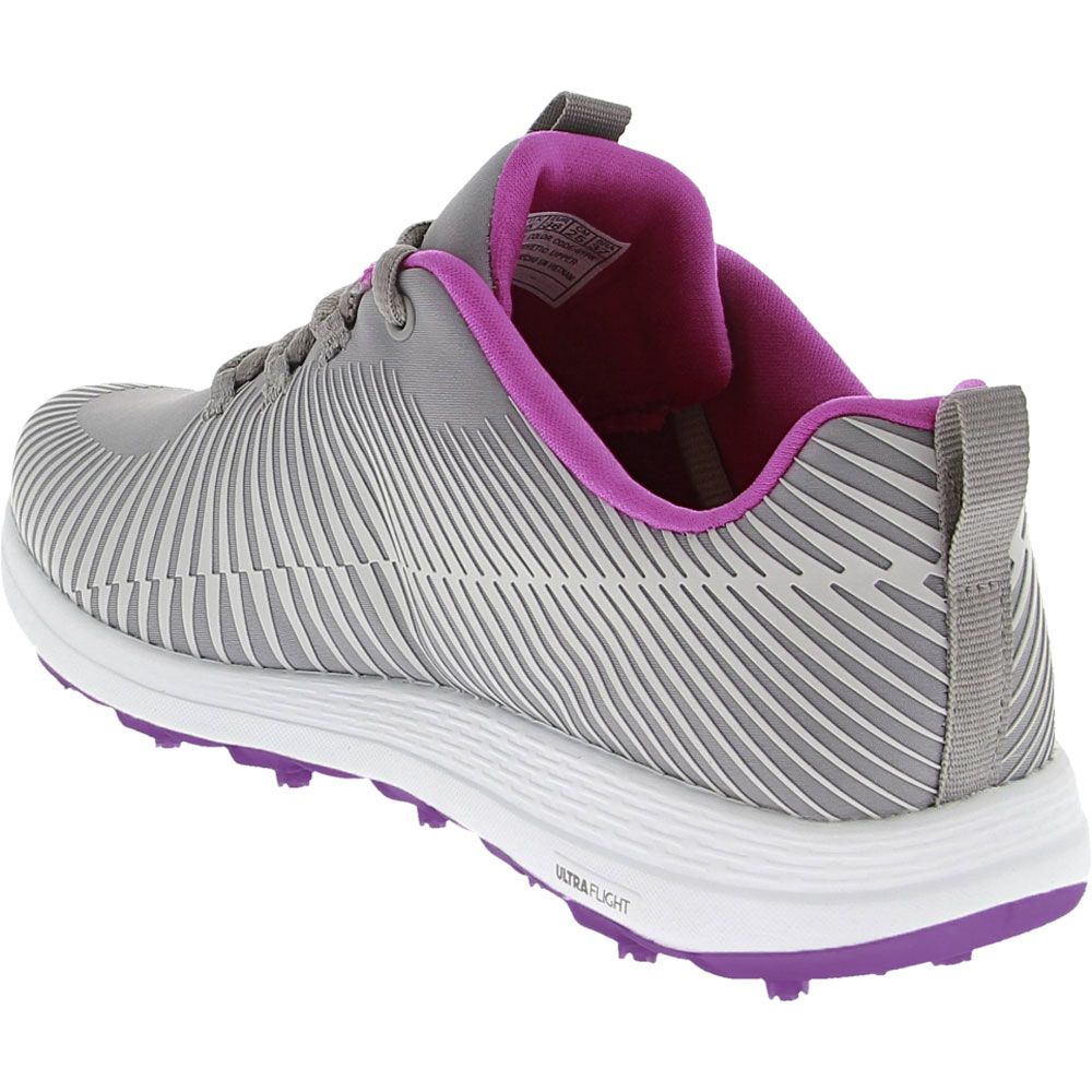 Skechers Max Swing Golf Shoes - Womens Grey Purple Back View