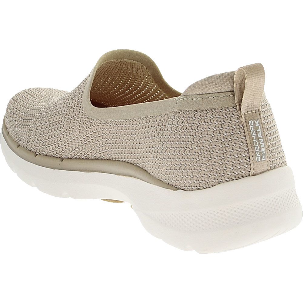 Skechers Go Walk 6 Clear Virtue Walking Shoes - Womens Natural Back View