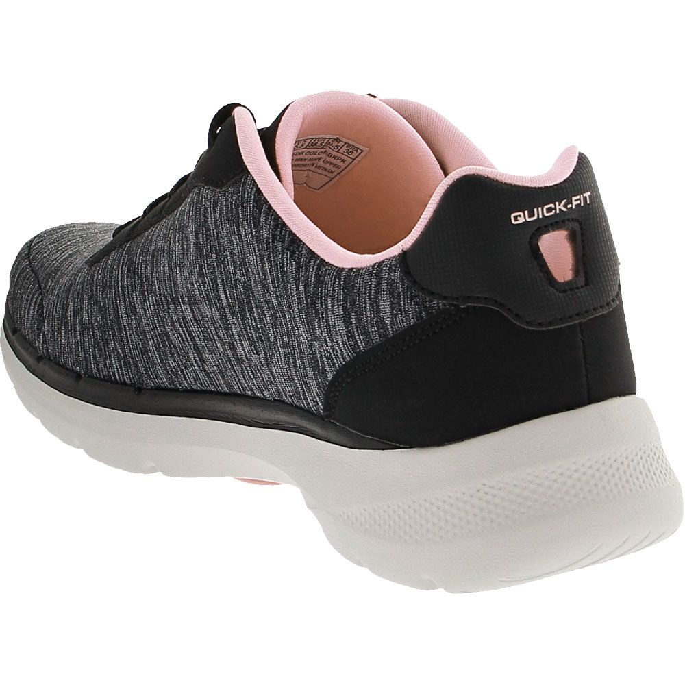 Skechers Go Walk 6 Magic Melody Womens Walking Shoes Black Pink Back View