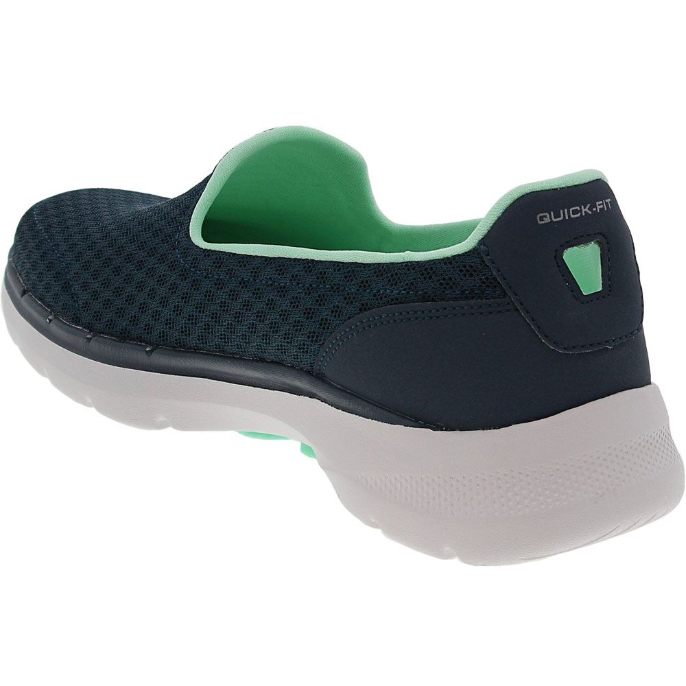 Skechers Go Walk 6 Walking Shoes - Womens Navy Turquoise Back View