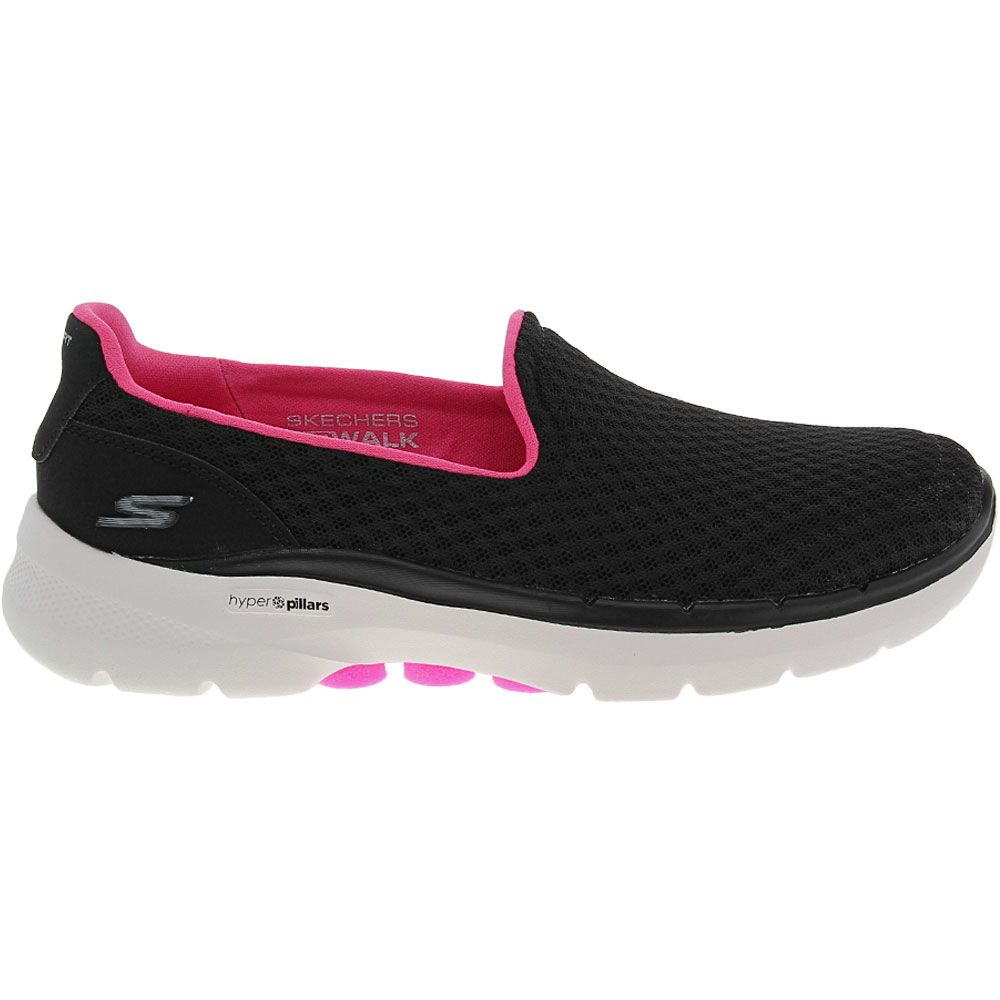 Skechers Go Walk 6 Walking Shoes - Womens Black Hot Pink