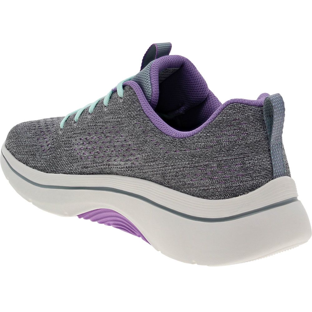 Skechers Go Walk Arch Fit 2 Vivid Sunset Walking Shoes - Womens Grey Back View