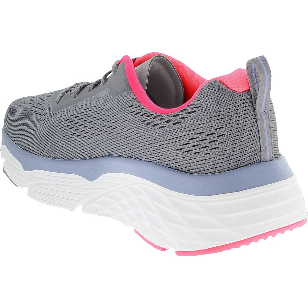 Skechers Max Cushion Elite Ziva Walking Shoes - Womens Grey Coral Back View