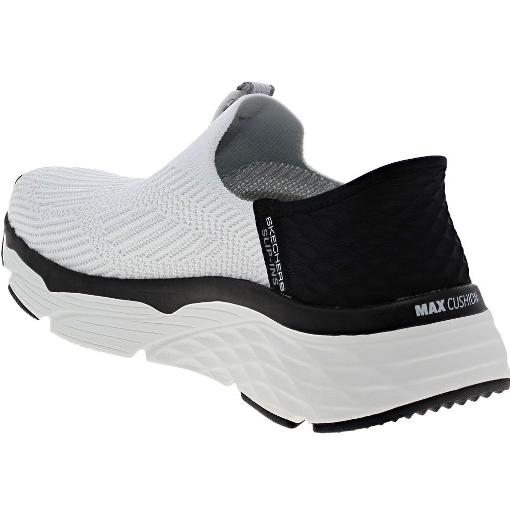 Skechers Slip In Max Cushioning Walking Shoes - Womens White Black Back View