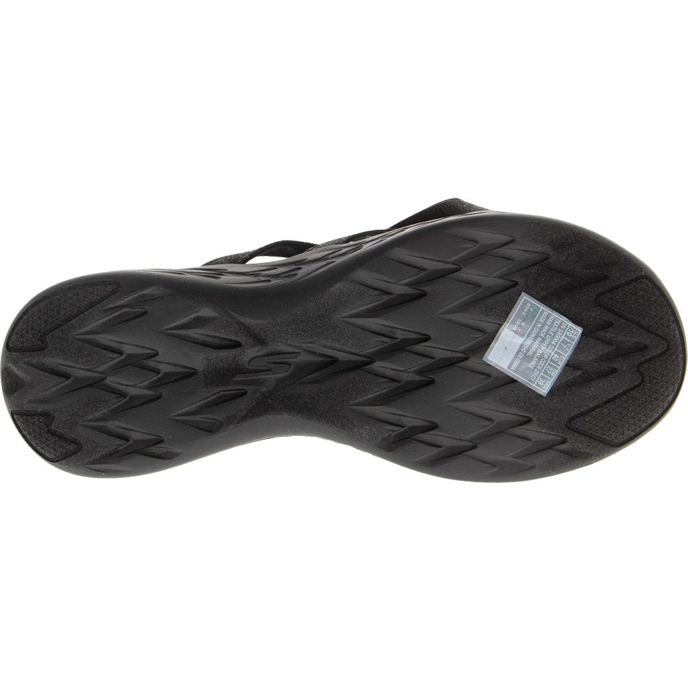 Skechers On The Go 600 Dainty Slide Sandals - Womens Black Grey Sole View