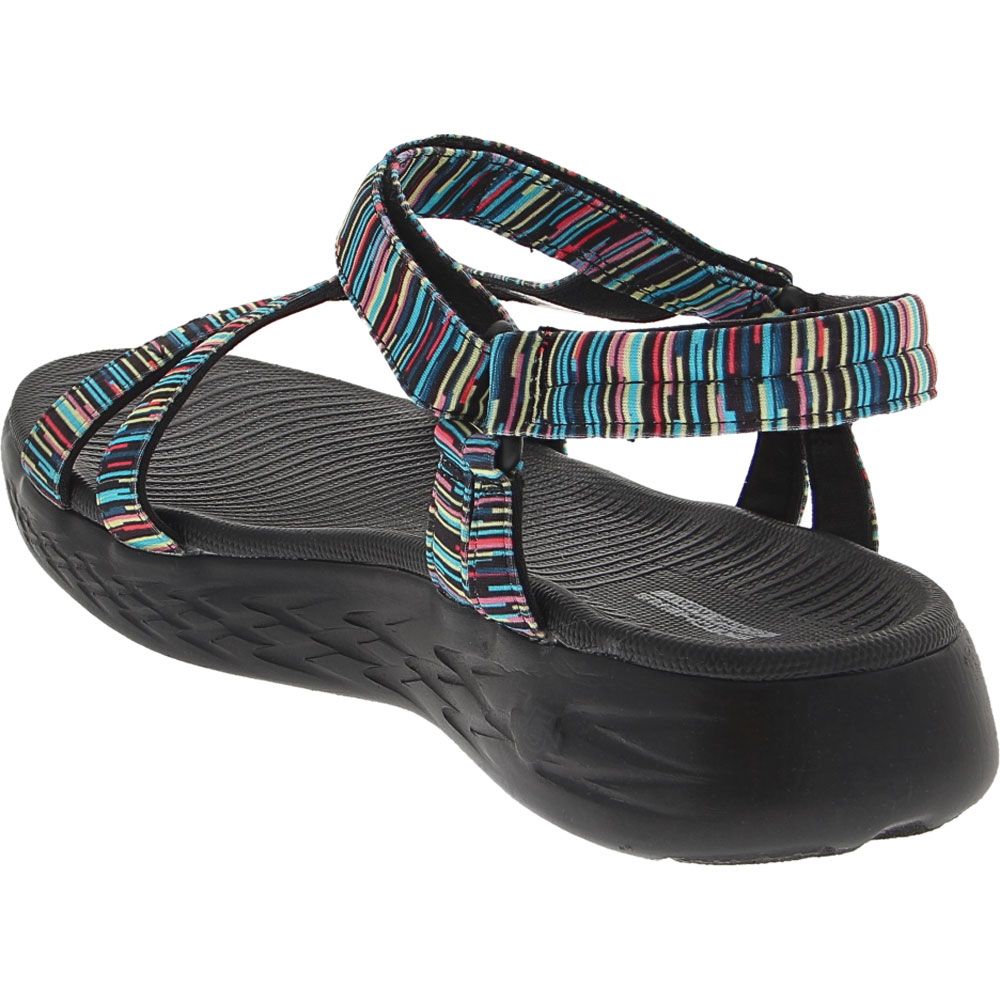 Skechers On The Go 600 Electric Slide Sandals - Womens Black Back View