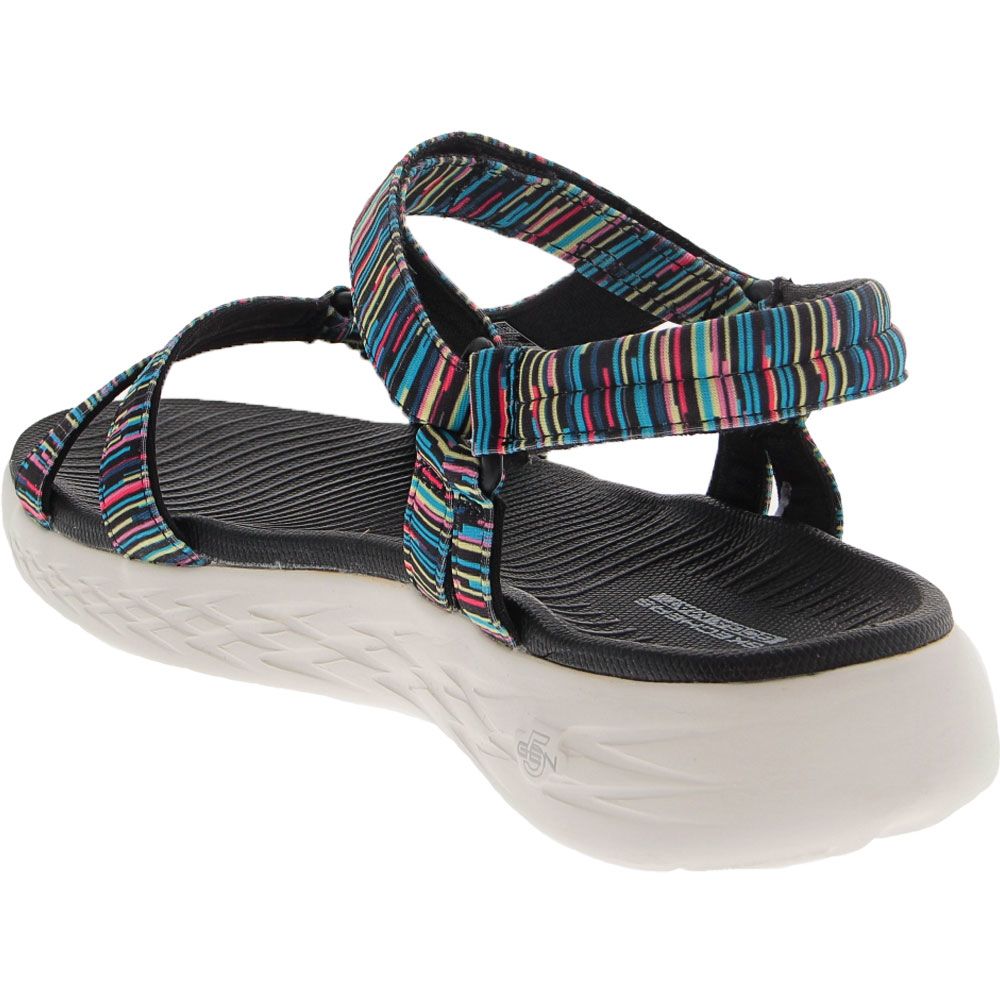 Skechers On The Go 600 Electric Slide Sandals - Womens Black Multi Back View