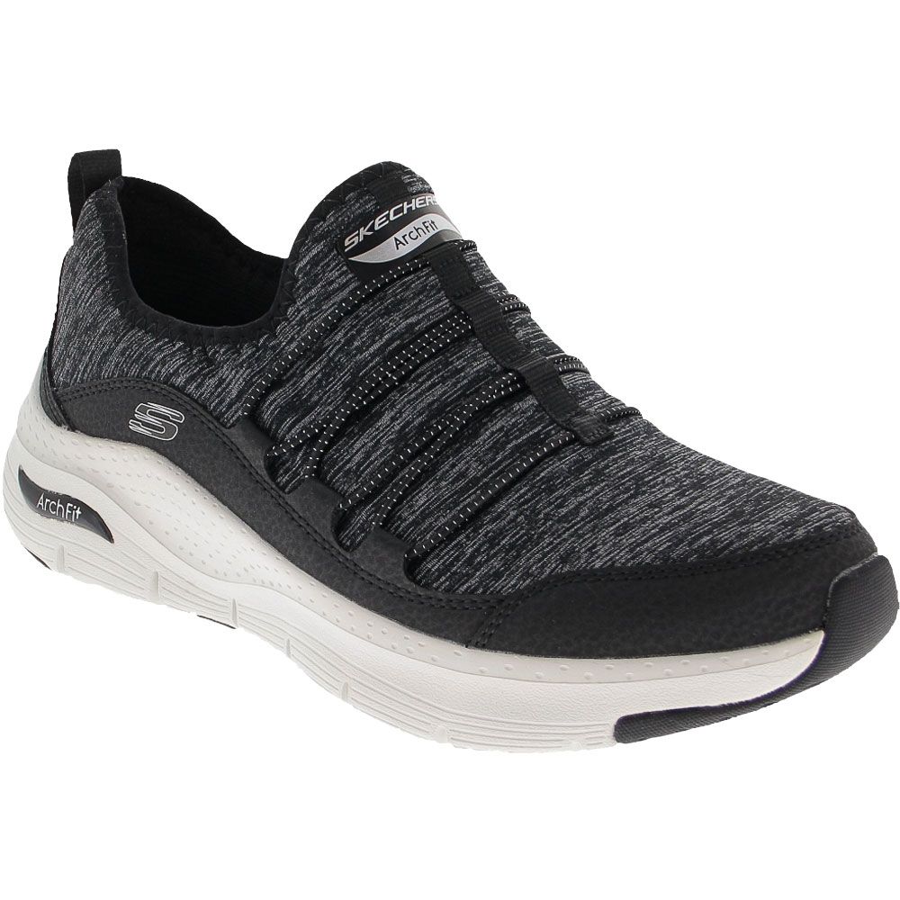 Skechers Arch Fit Rainbow View Running Shoes - Womens Black White