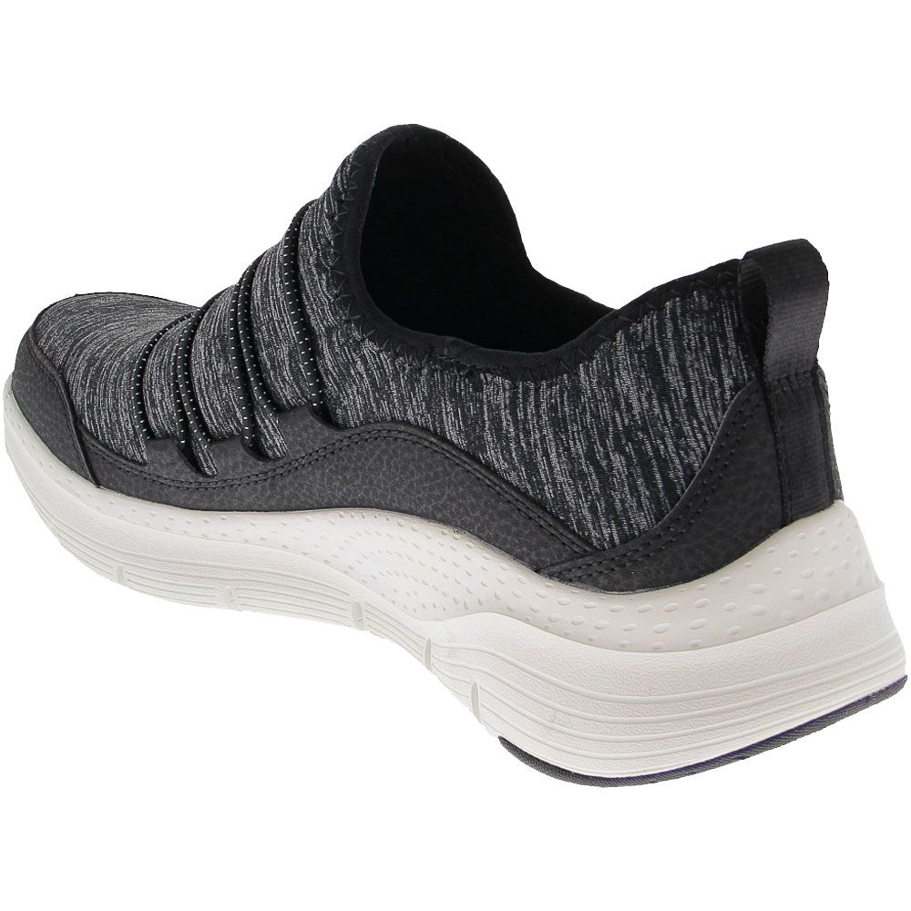 Skechers Arch Fit Rainbow View Running Shoes - Womens Black White Back View
