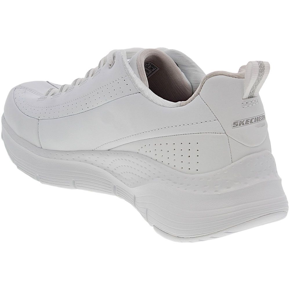 Skechers Arch Fit Citi Drive Lifestyle Shoes - Womens White Silver Back View