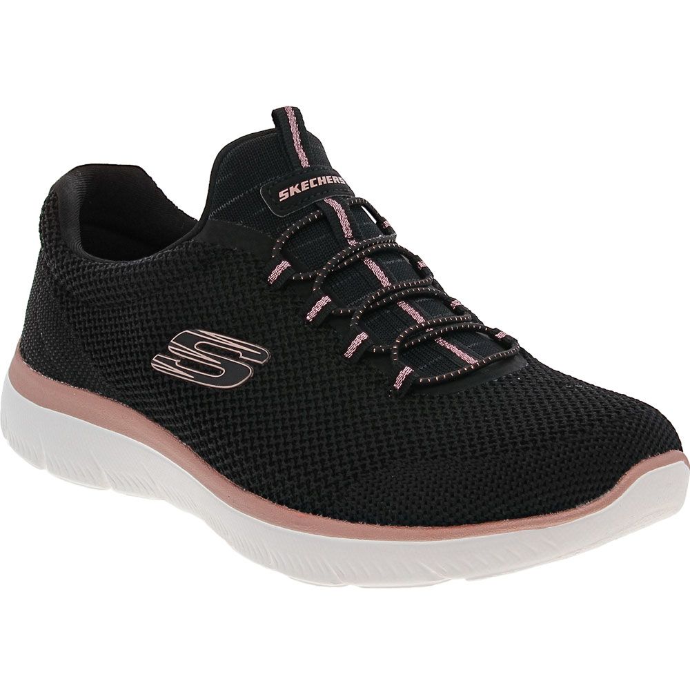 Skechers Summits Cool Classic Lifestyle Shoes - Womens Black Rose Gold