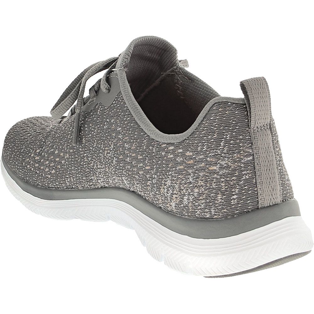 Skechers Flex Appeal 4 Vividspi Lifestyle Shoes - Womens Grey Back View