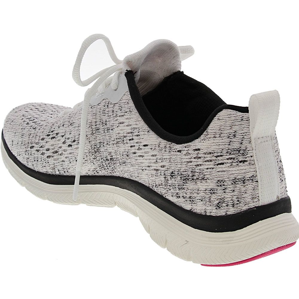 Skechers Flex Appeal 4 Vividspi Lifestyle Shoes - Womens White Black Back View