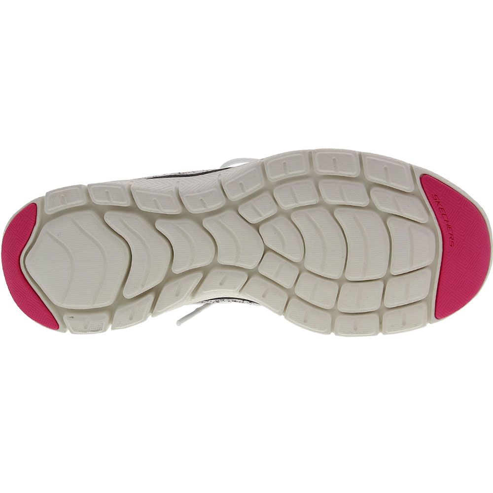 Skechers Flex Appeal 4 Vividspi Lifestyle Shoes - Womens White Black Sole View