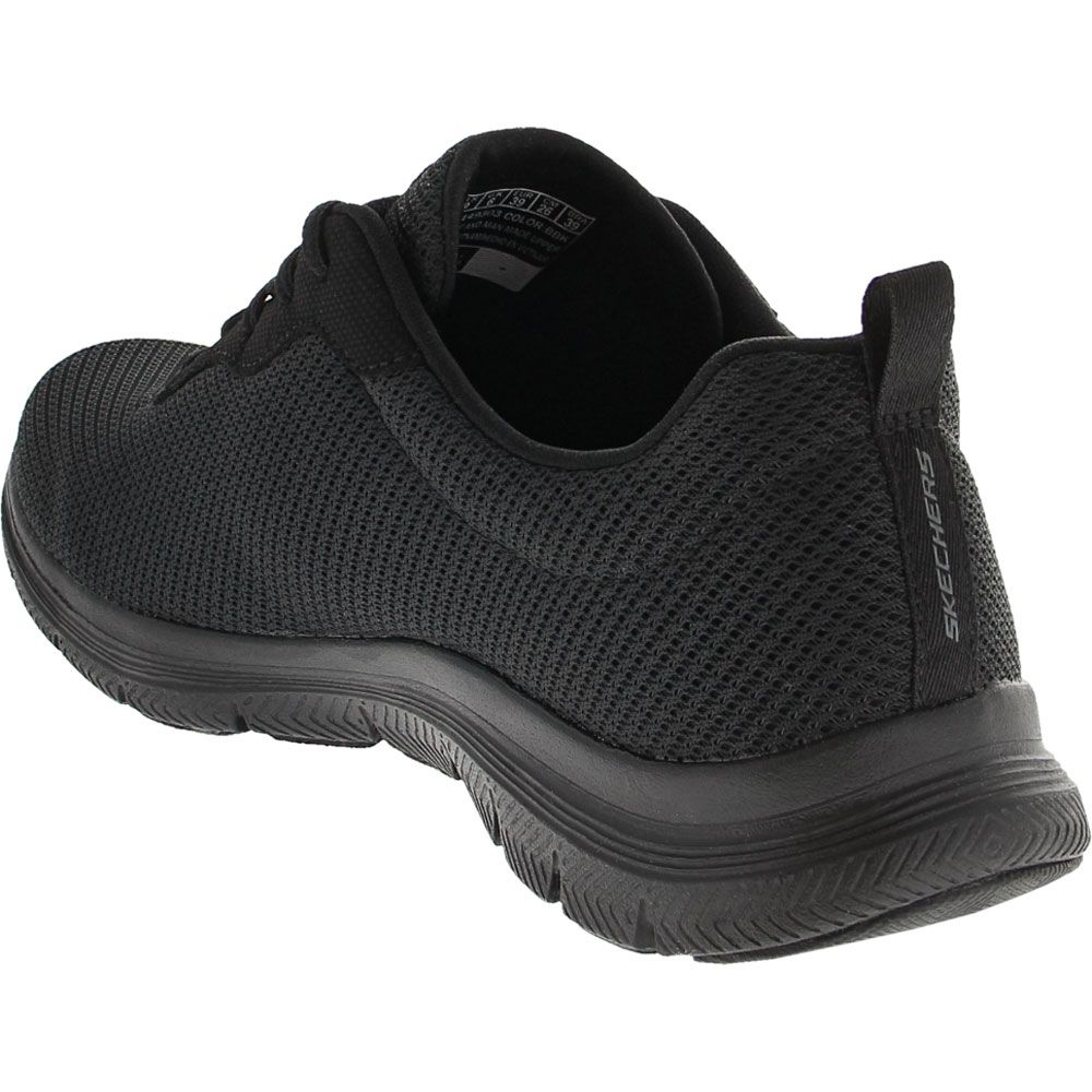 Skechers Flex Appeal 4 Brillian Lifestyle Shoes - Womens Black Black Back View