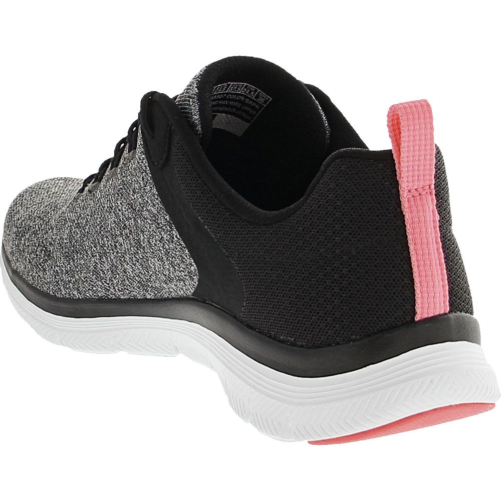 Skechers Flex Appeal 4 Womens Lifestyle Shoes Black Pink Back View