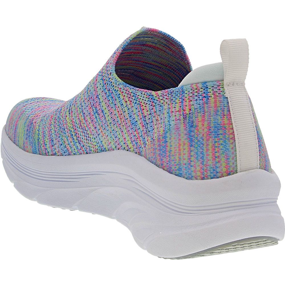 Skechers D'Lux Walker Rainbow Sky Walking Shoes - Womens White Multi Back View