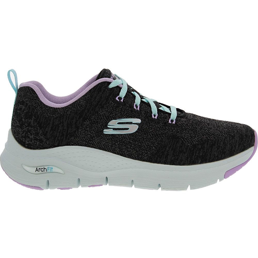 Skechers Arch Fit Comfy Wave Lifestyle Shoes - Womens Black Lavender