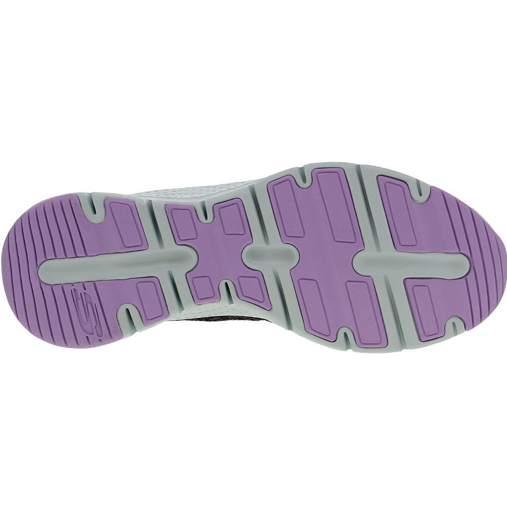Skechers Arch Fit Comfy Wave Lifestyle Shoes - Womens Black Lavender Sole View