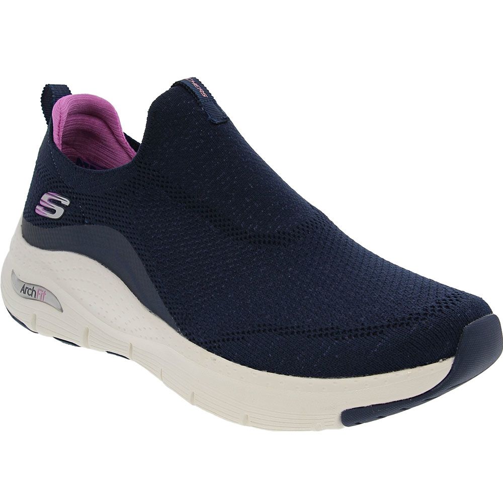 Skechers Arch Fit Slip On Lifestyle Shoes - Womens Navy Purple