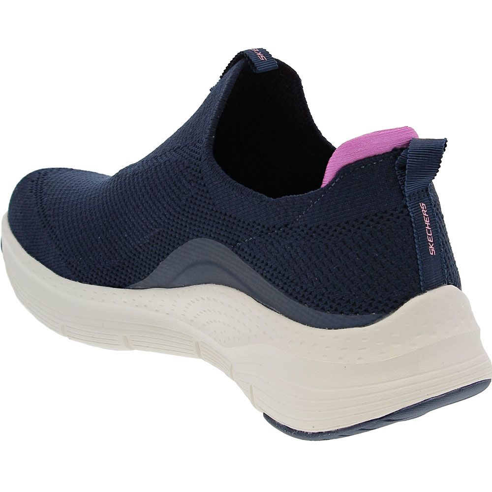 Skechers Arch Fit Slip On Lifestyle Shoes - Womens Navy Purple Back View
