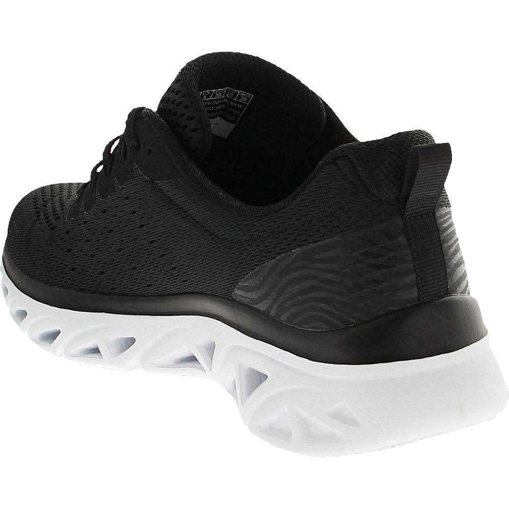 Skechers Glide Step Sport New Facets Womens Lifestyle Shoes Black White Back View