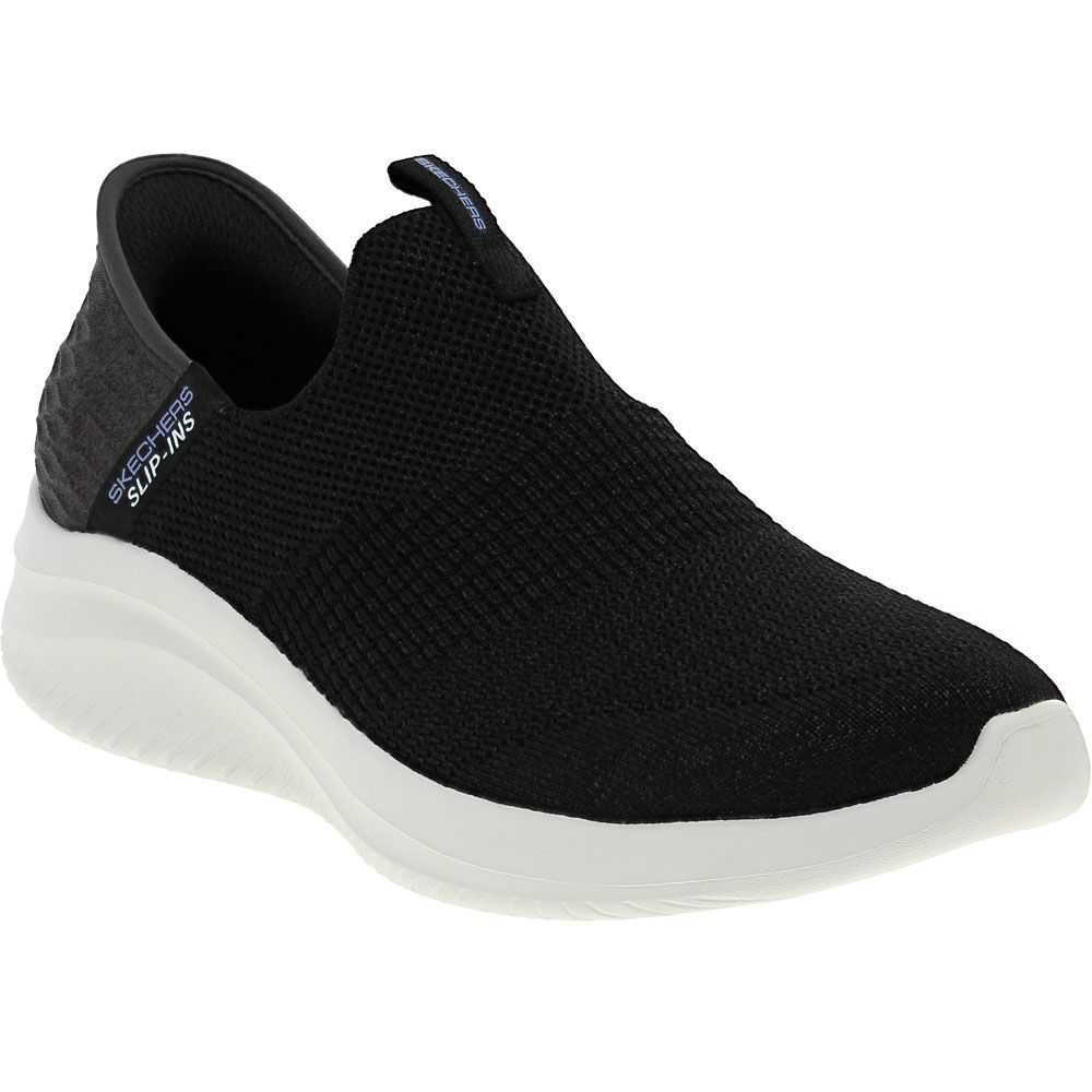 Skechers Slip Ins Ultra Flex 3 Smooth Step Lifestyle Shoes - Womens Black White