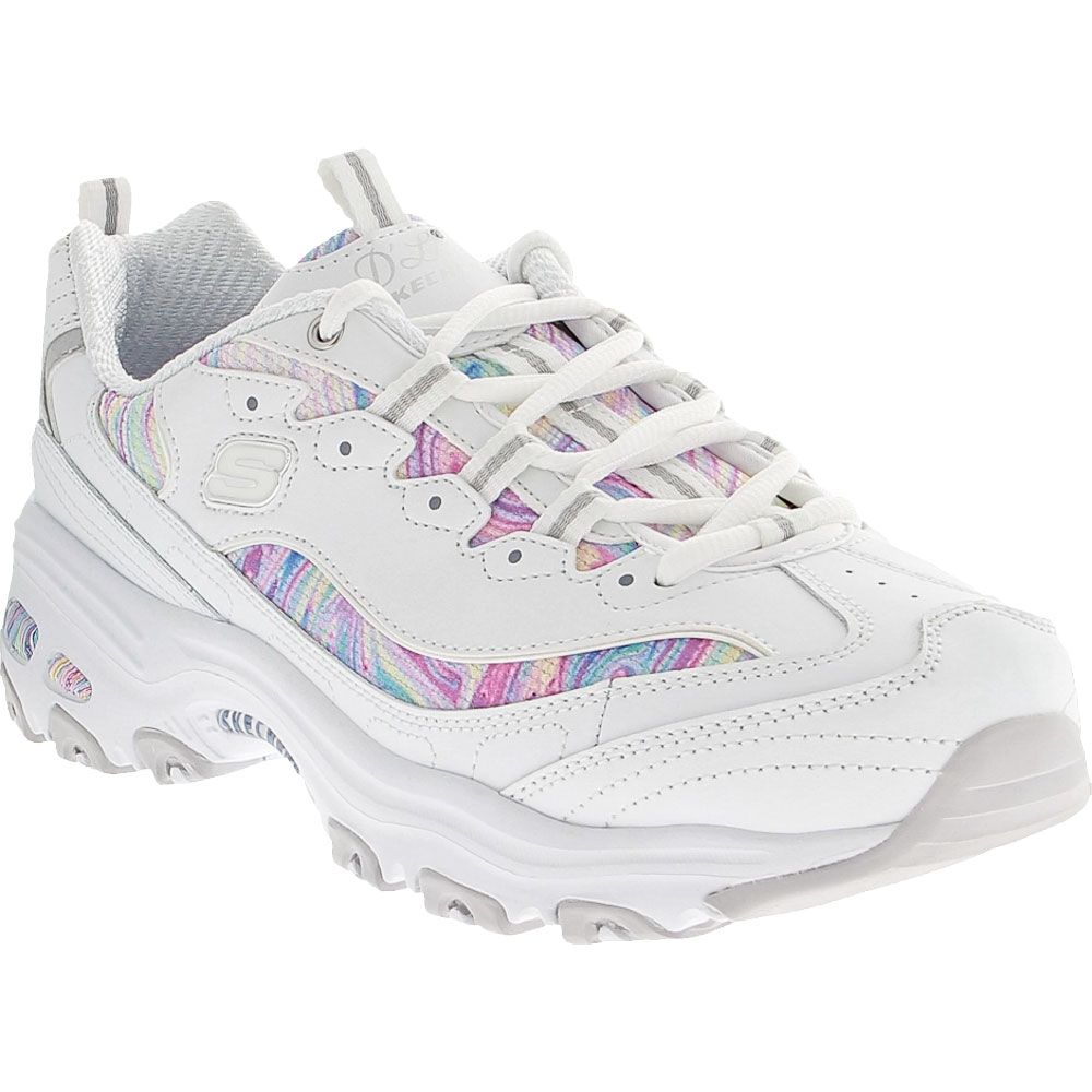 Skechers D'Lites Whimsical Dreams Womens Lifestyle Shoes White Multi