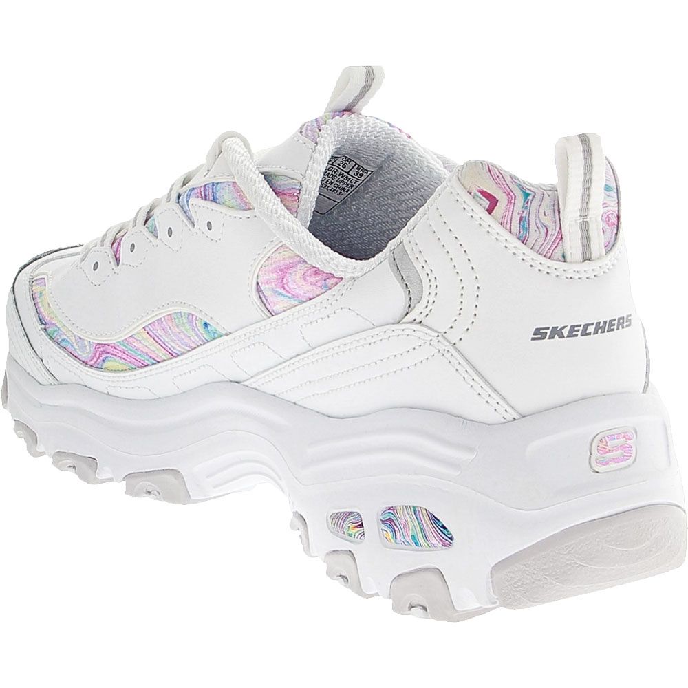 Skechers D'Lites Whimsical Dreams Womens Lifestyle Shoes White Multi Back View