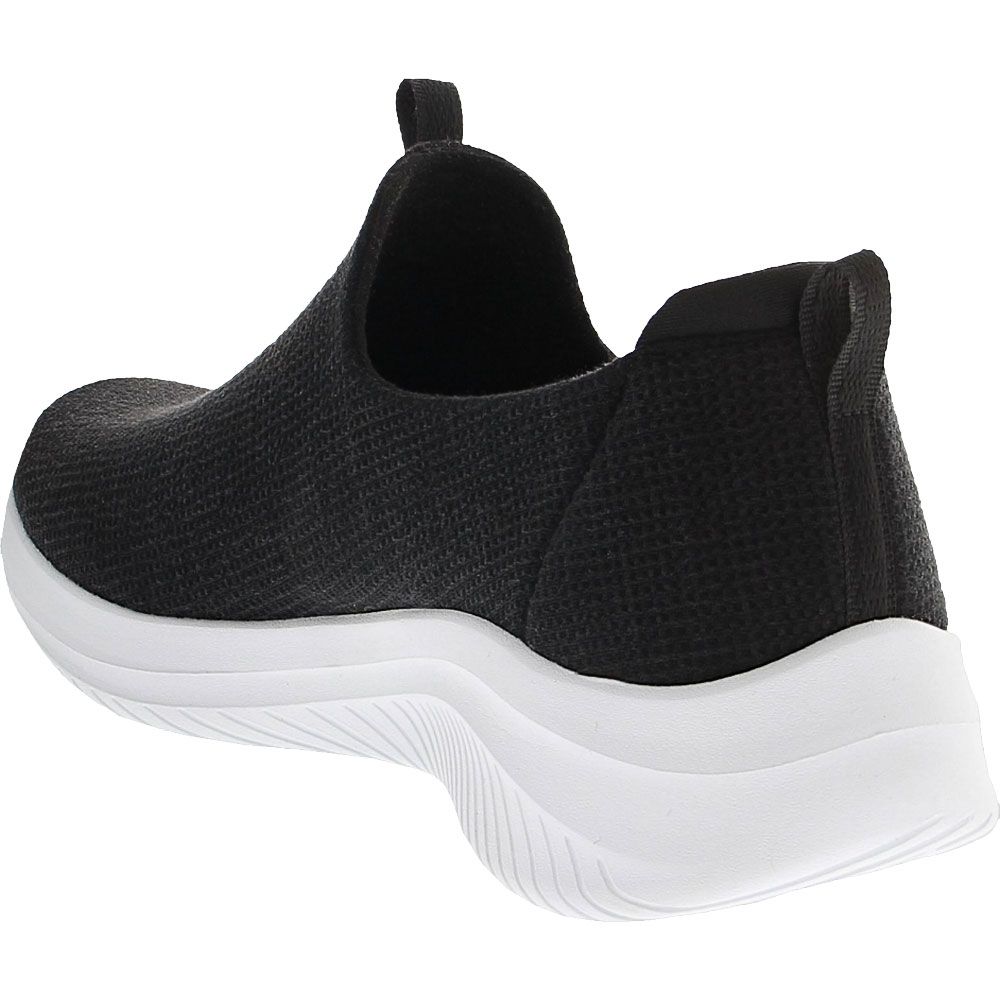 Skechers Ultra Flex 3.0 Soft Classics Womens Lifestyle Shoes Black White Back View