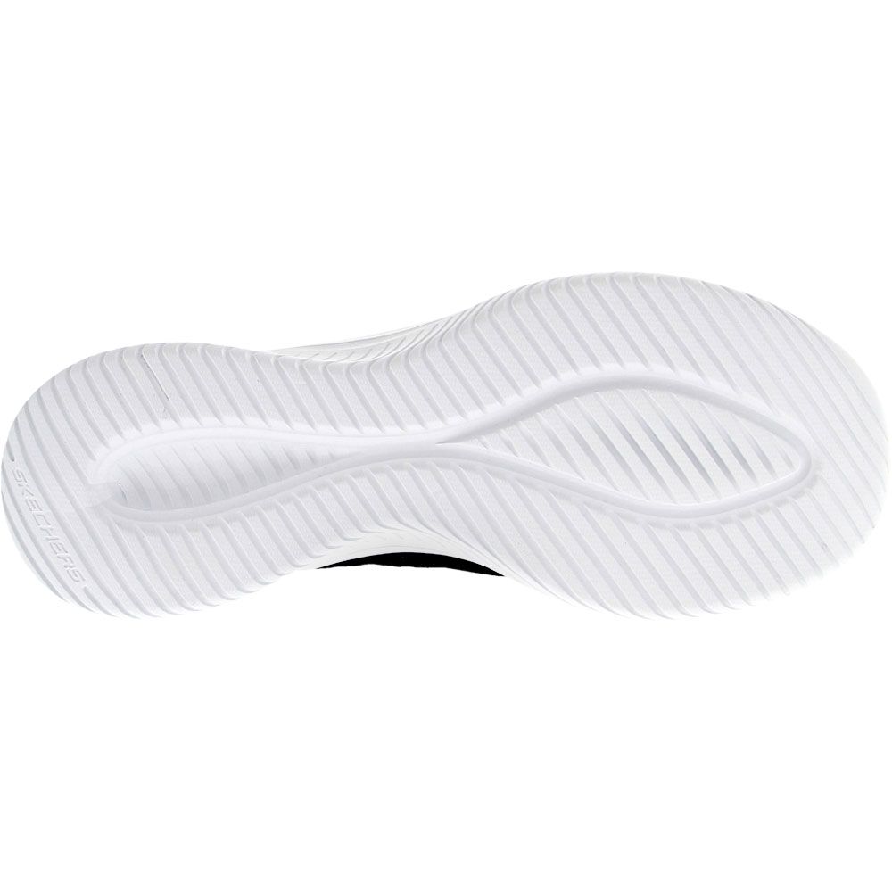 Skechers Ultra Flex 3.0 Soft Classics Womens Lifestyle Shoes Black White Sole View