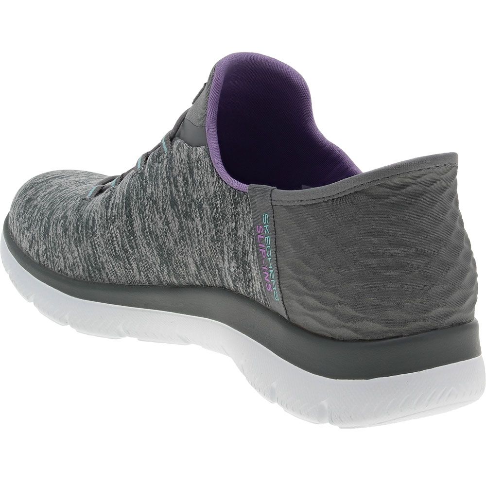 Skechers Slip Ins Summits Dazzling Haze Lifestyle Shoes - Womens Grey Back View