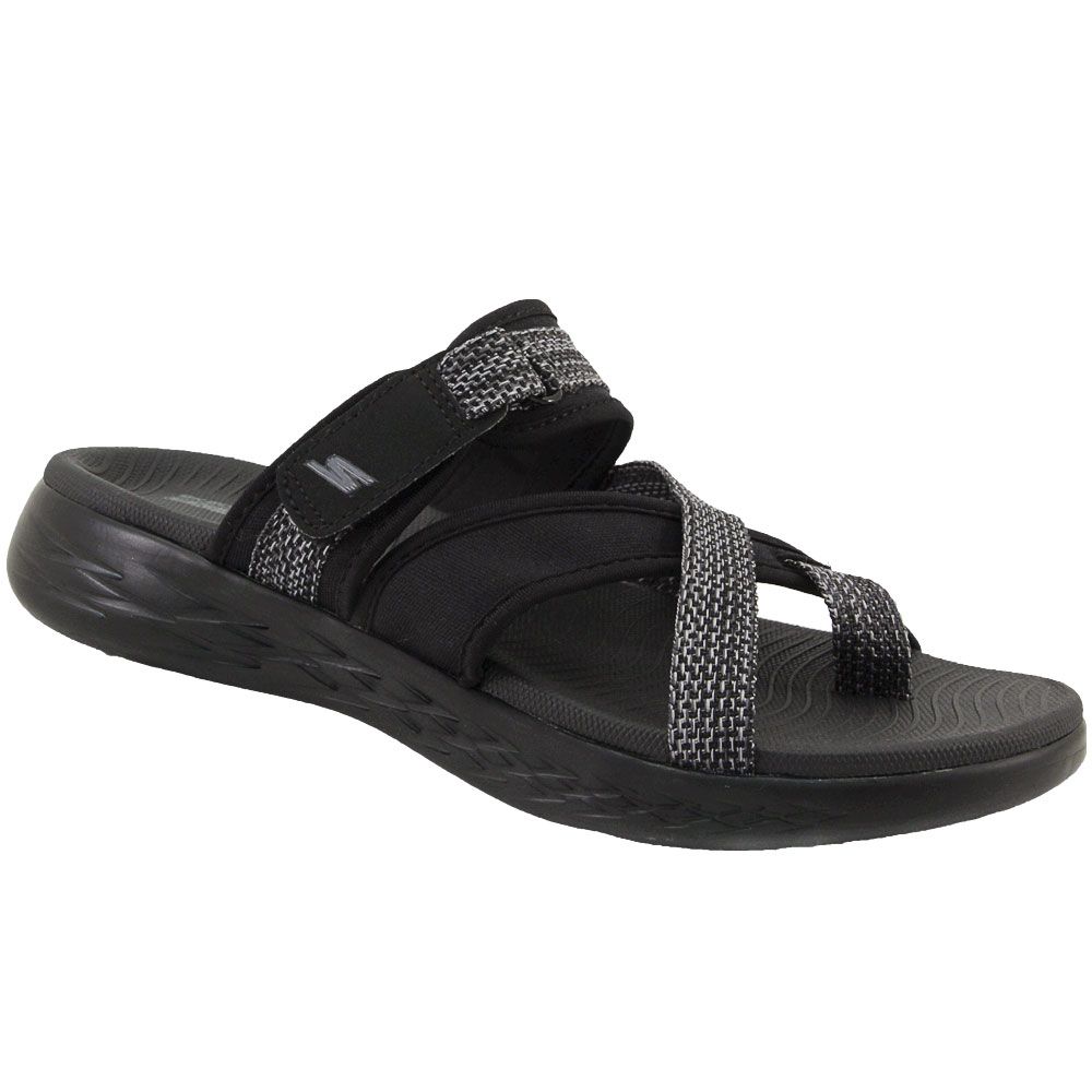 Skechers On The Go 600 Monarch Slide Sandals - Womens Black Grey