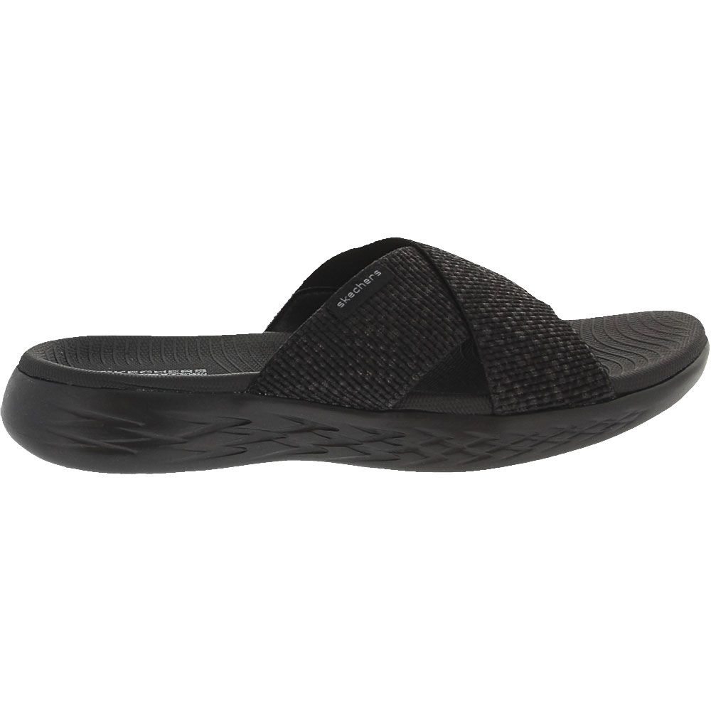 Skechers On The Go 600 Glistening Sandals - Womens Black Side View