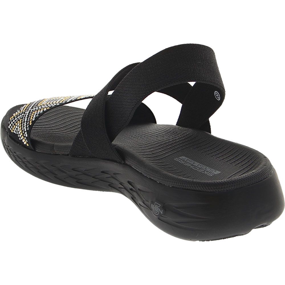 Skechers On The Go 600 Glitzy Slide Sandals - Womens Black Back View