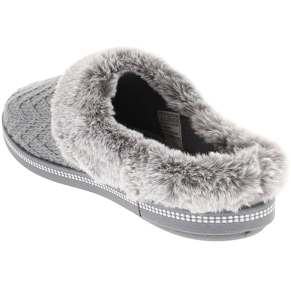 Skechers Cozy Campfire Sweater Slippers - Womens Grey Back View