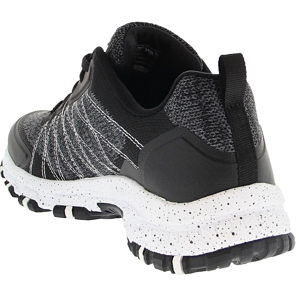 Skechers Hillcrest External Adv Trail Running Shoes - Womens Black White Back View