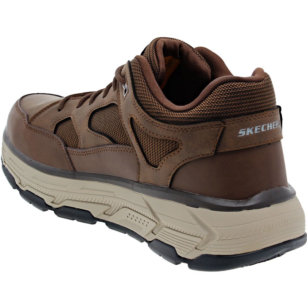 Skechers Work Max Stout Safety Toe Work Shoes - Mens Brown Back View