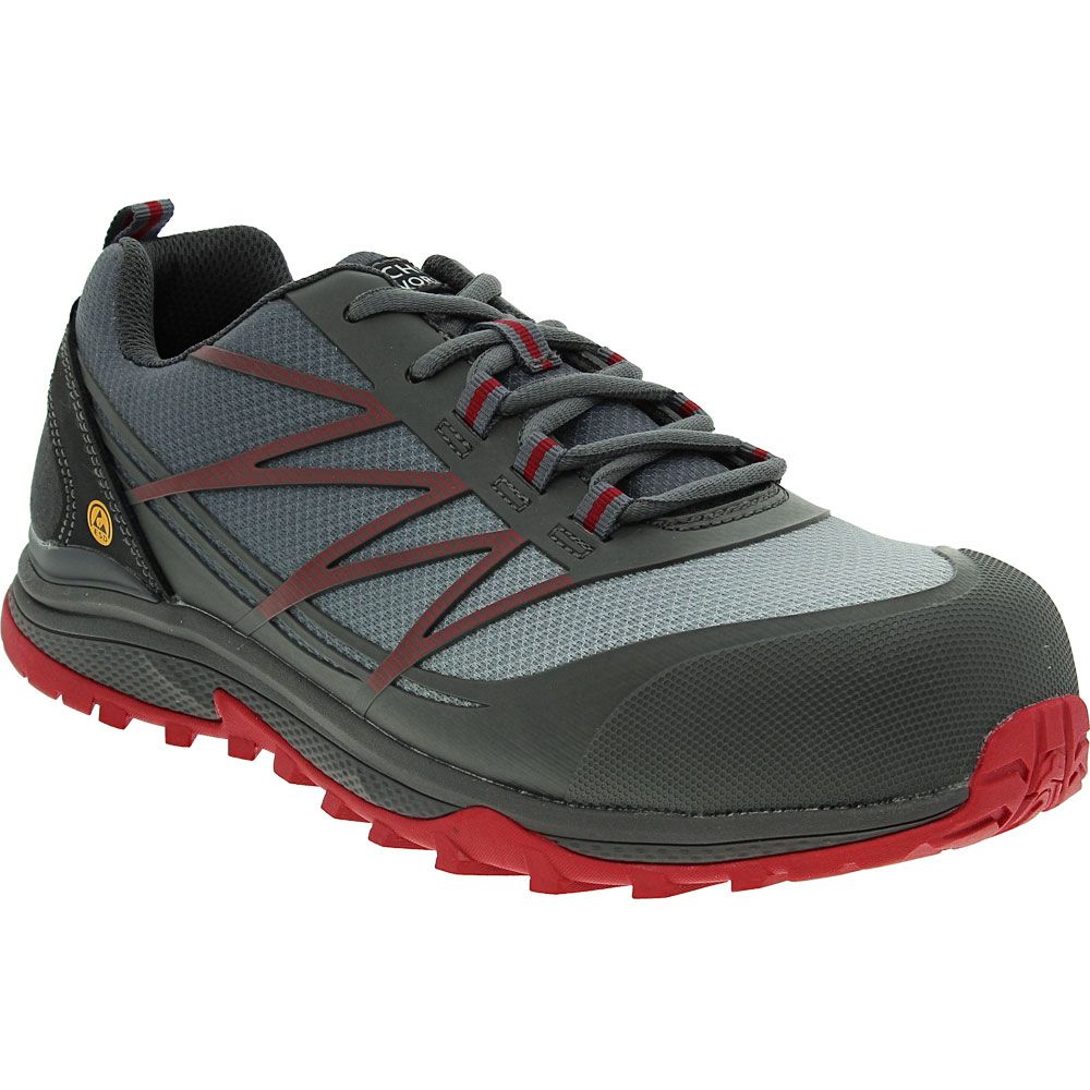 Skechers Work Puxal Firmle Low Composite Toe Work Shoes - Mens Gray Red