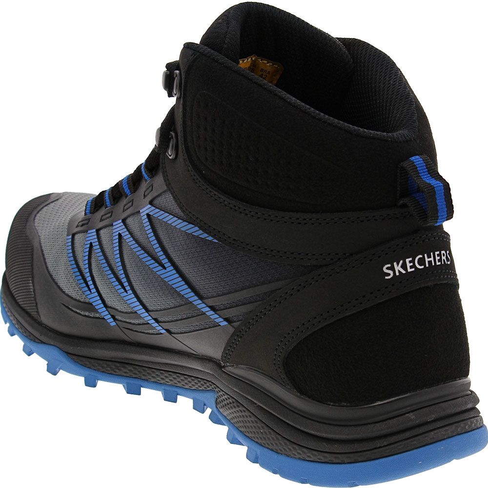 Skechers Work Puxal Firmle Mid Composite Toe Work Shoes - Mens Black Blue Back View