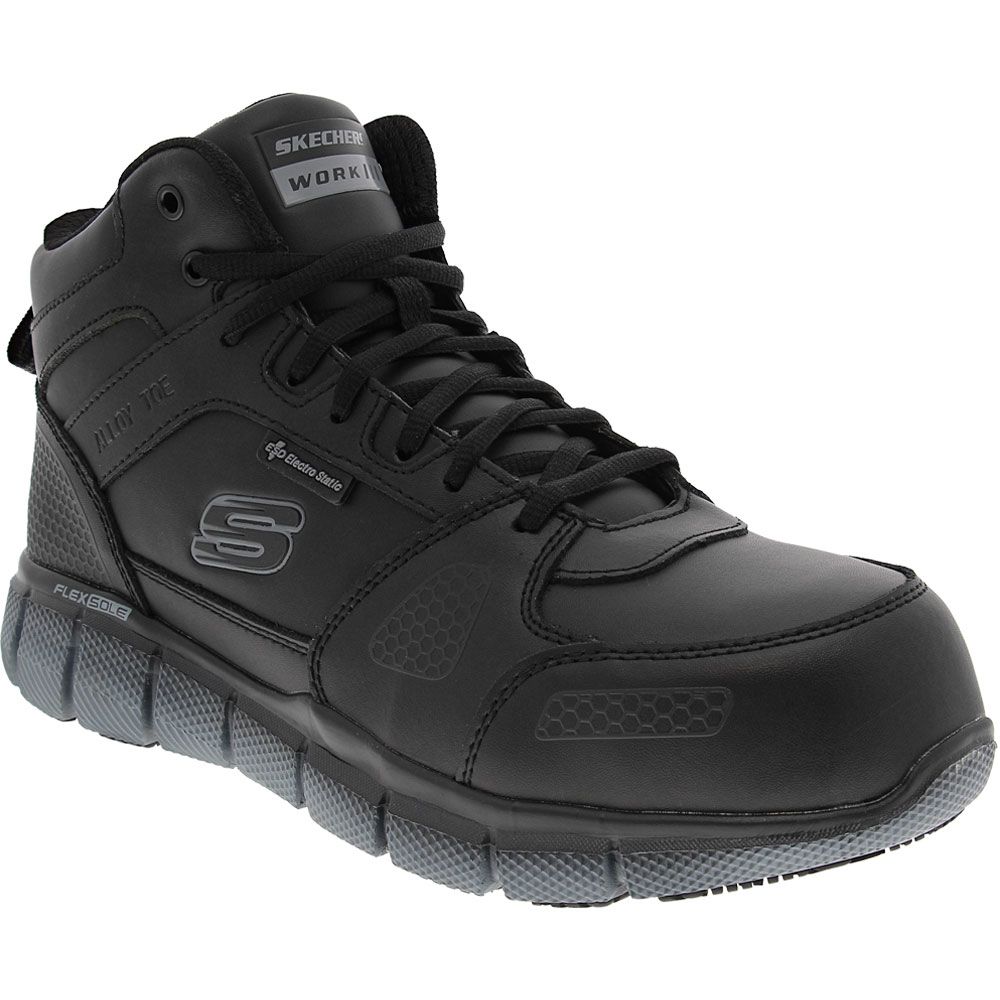 Skechers Work Lexir Safety Toe Work Shoes - Mens Black