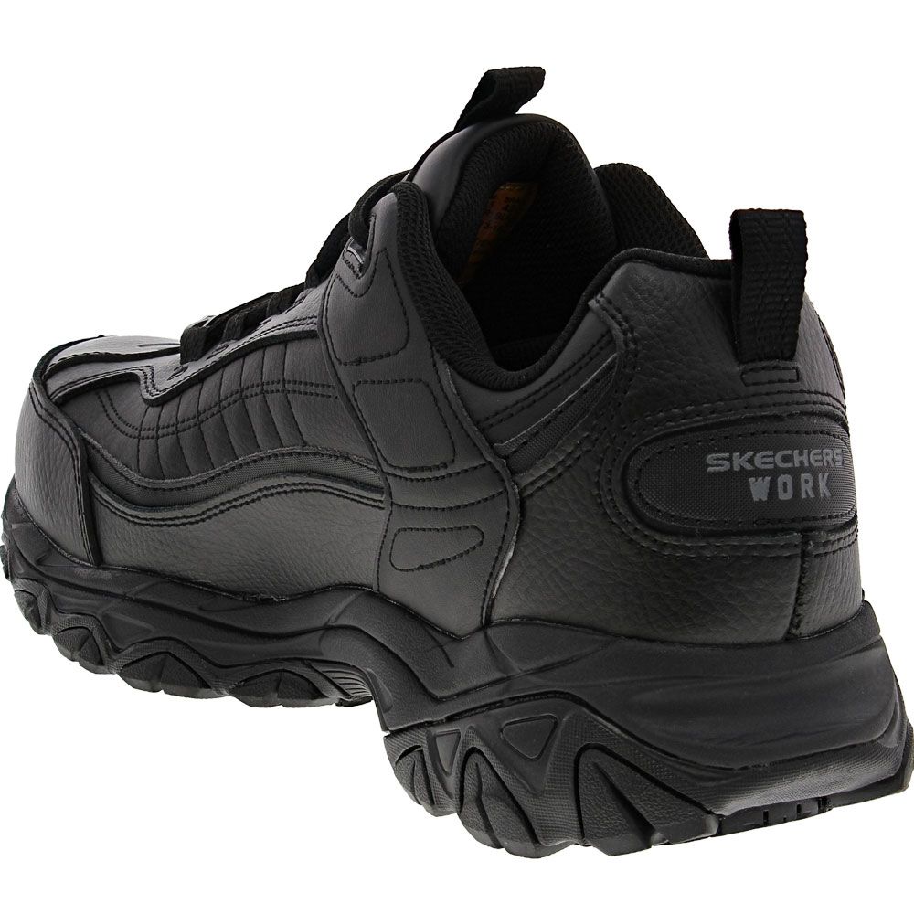 Skechers Work Soft Stride - Stiney Mens Safety Toe Work Shoes Black Back View